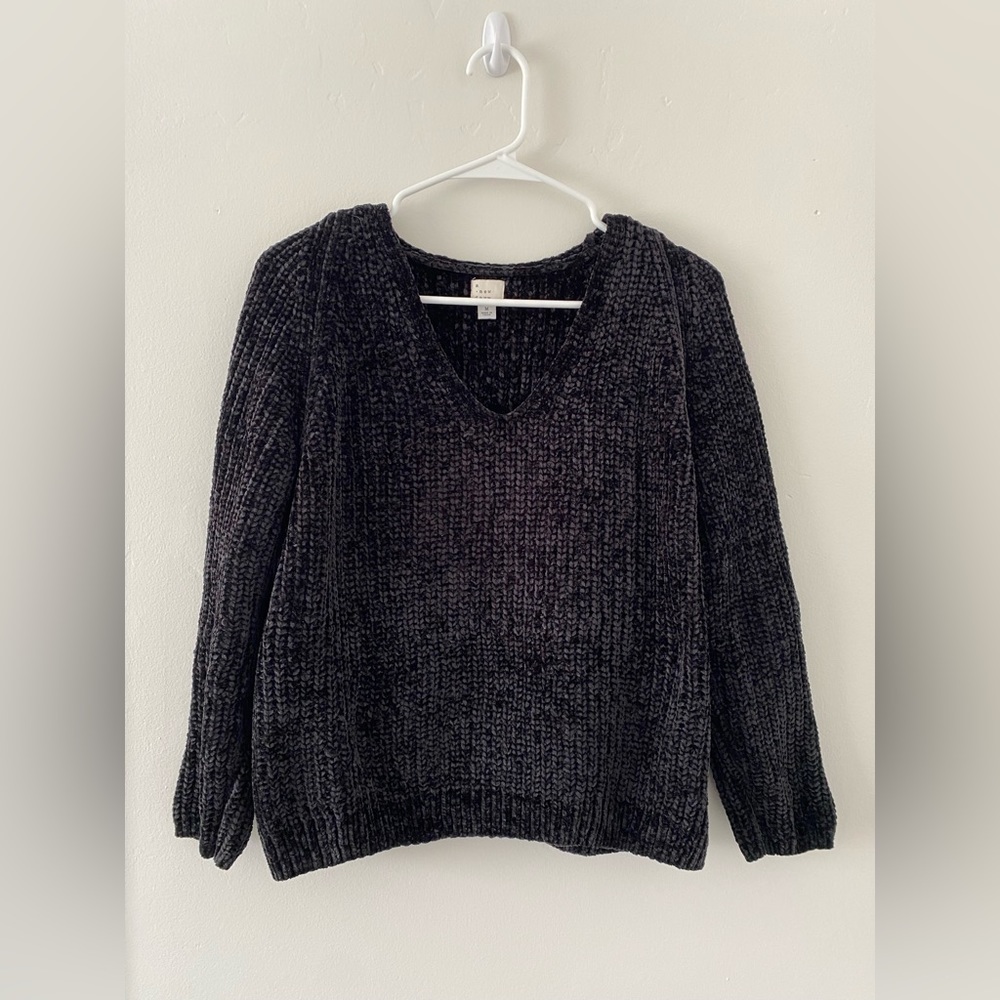 Black chenille sweater